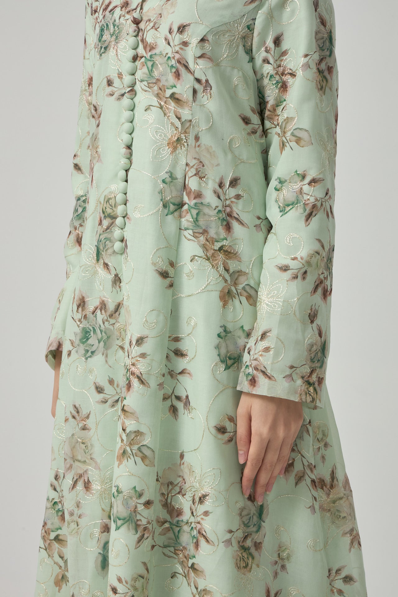 Rosee Silk Kebarung Classic - Light Sage Green