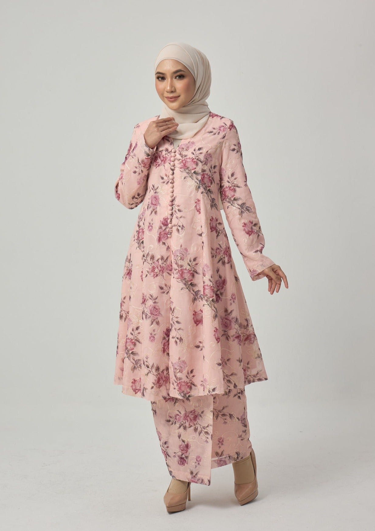 Rosee Silk Kebarung Classic - Pink