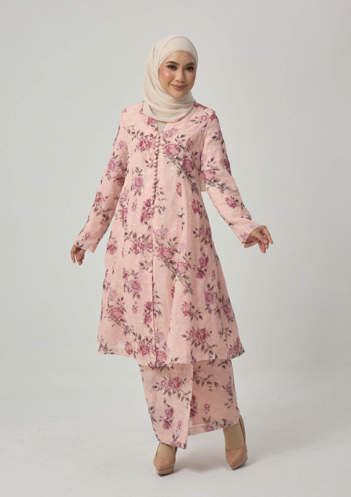 Rosee Silk Kebarung Classic - Pink