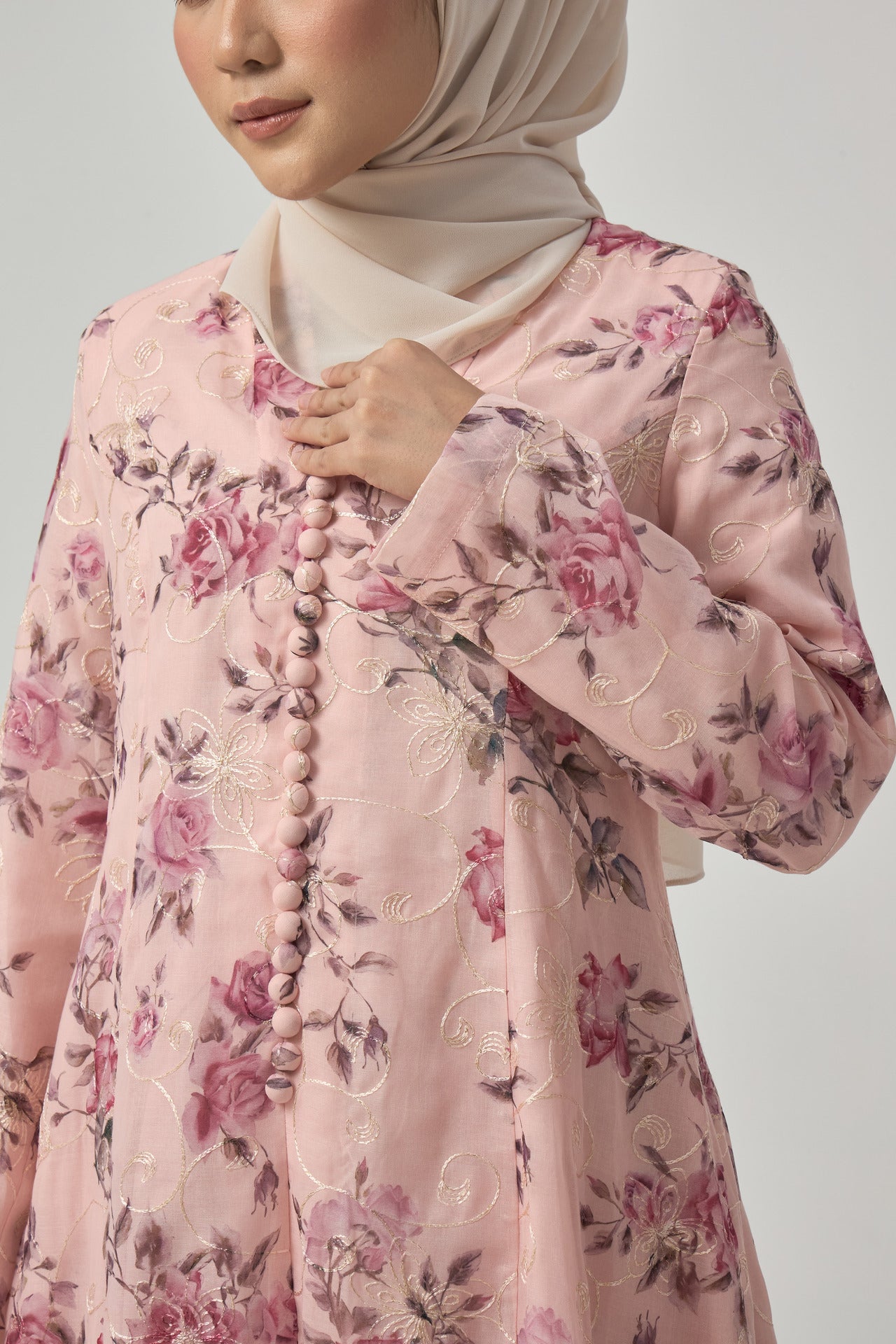 Rosee Silk Kebarung Classic - Pink