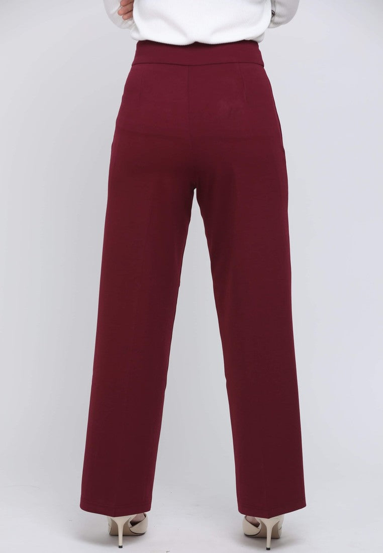Emanuel Palazzo Pants - Maroon