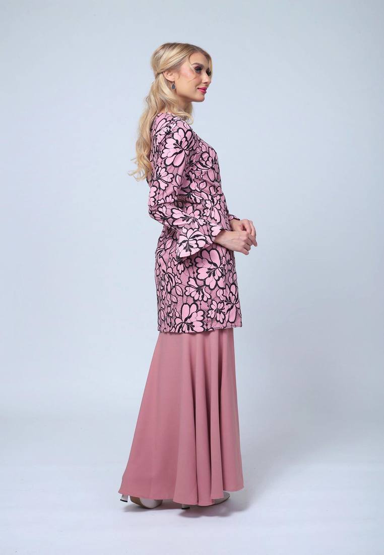 Alexa Mini Lace Kurung - Pink