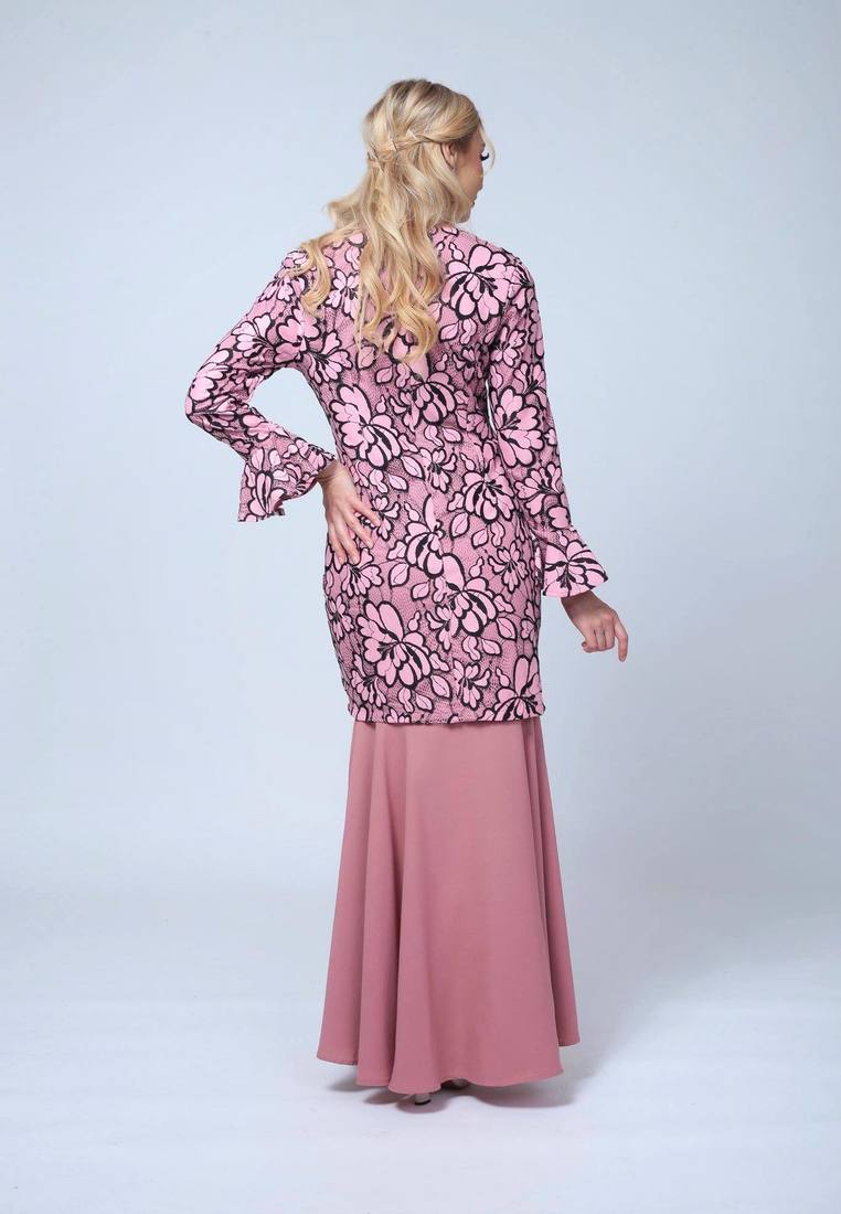 Alexa Mini Lace Kurung - Pink