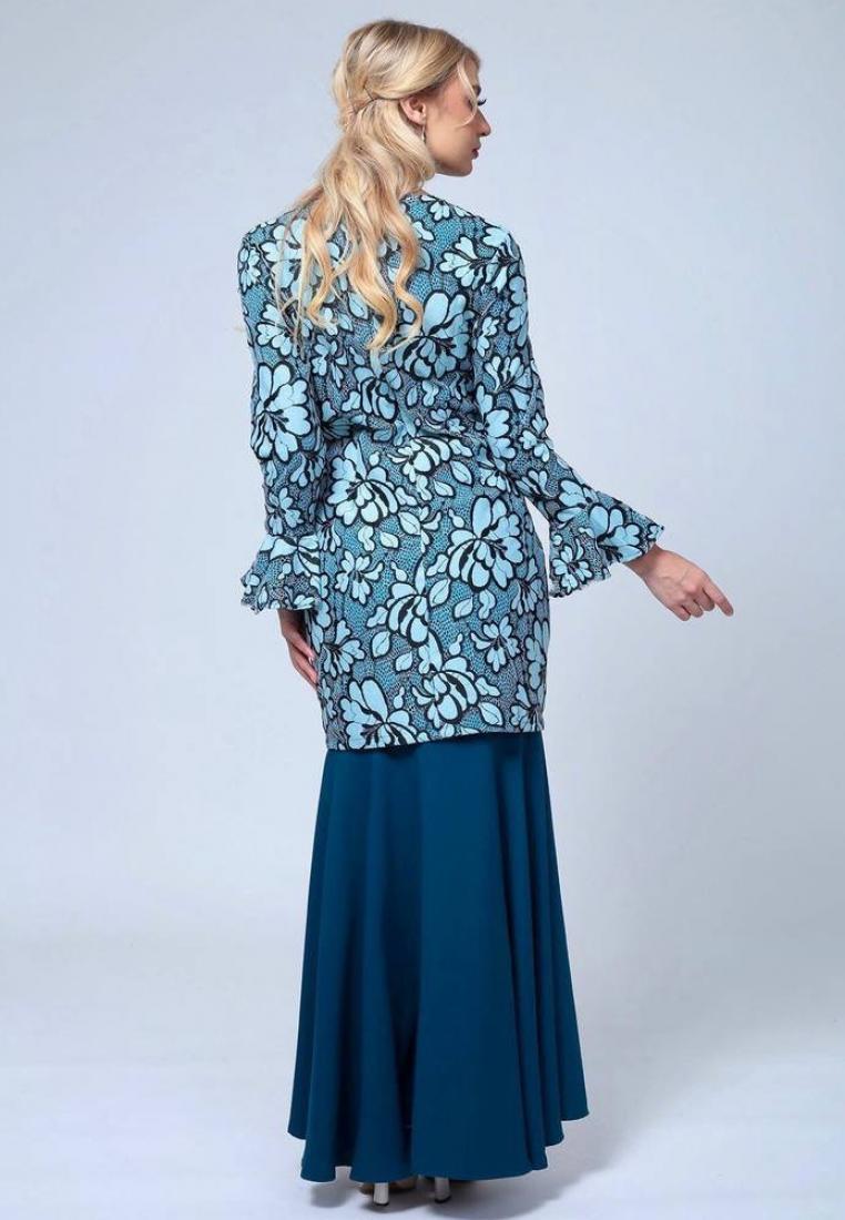 Alexa Mini Lace Kurung - Turquoise