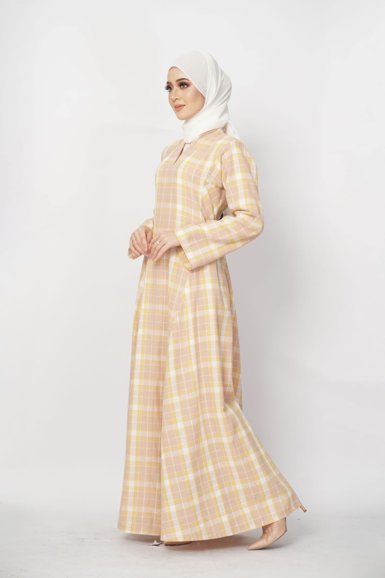 Evie Jubah Kebarung Modern - Beige