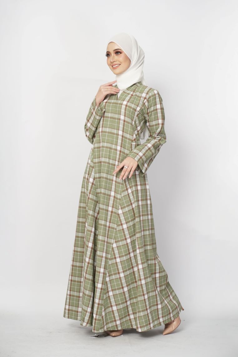 Evie Jubah Kebarung Modern - Green