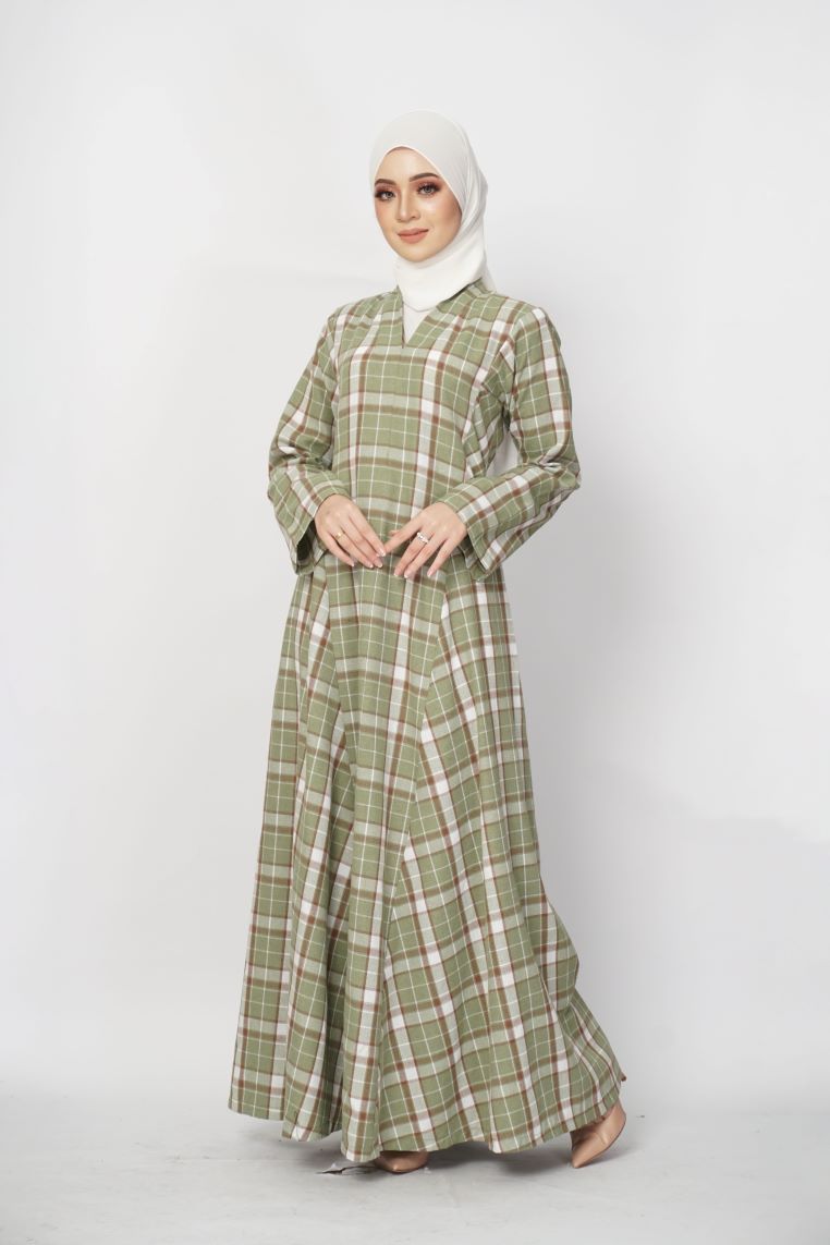 Evie Jubah Kebarung Modern - Green