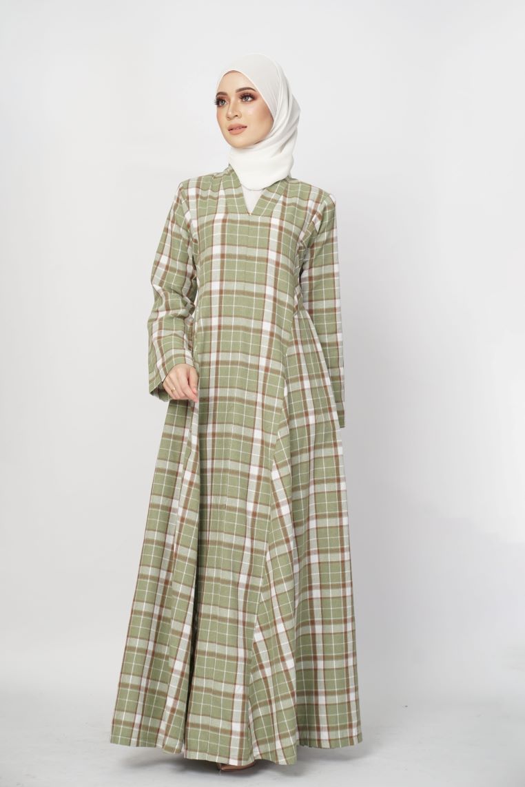 Evie Jubah Kebarung Modern - Green