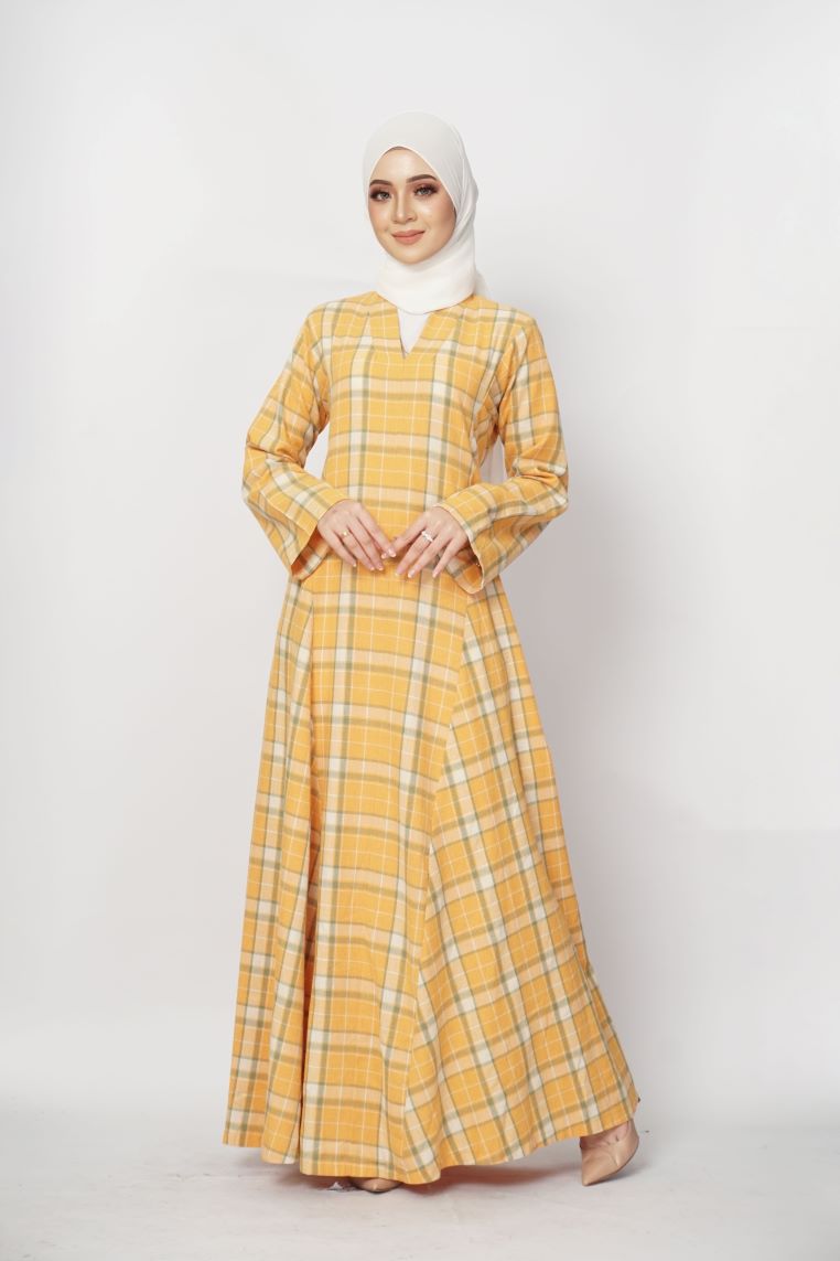 Evie Jubah Kebarung Modern - Orange