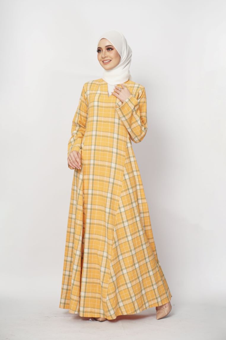 Evie Jubah Kebarung Modern - Orange