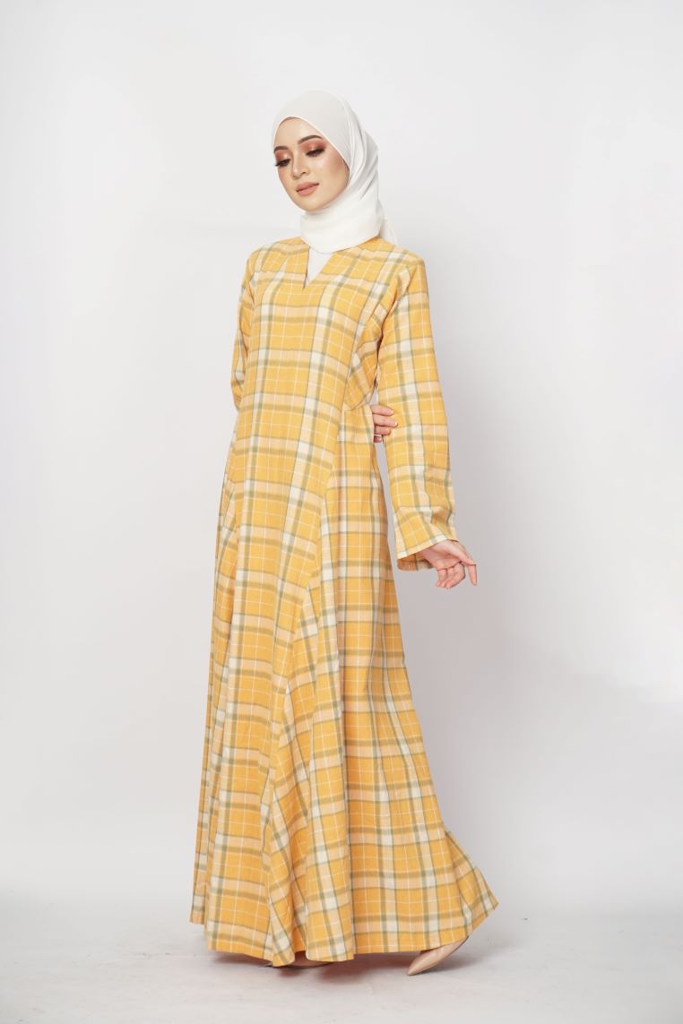 Evie Jubah Kebarung Modern - Orange