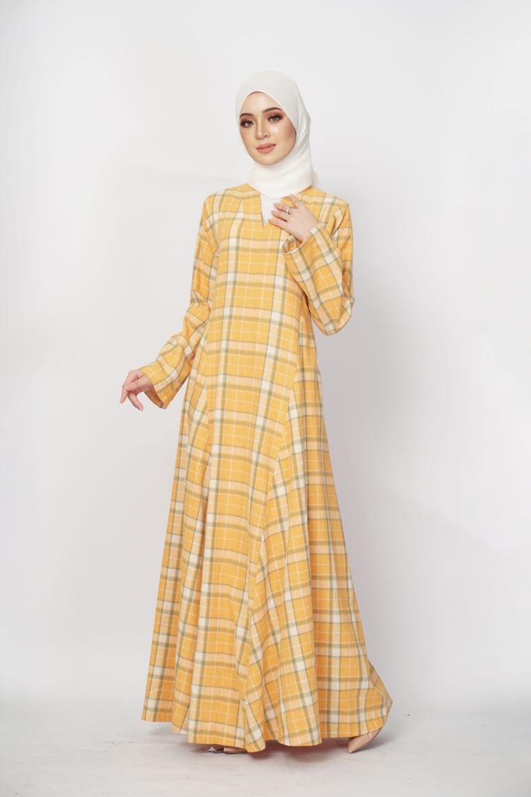 Evie Jubah Kebarung Modern - Orange