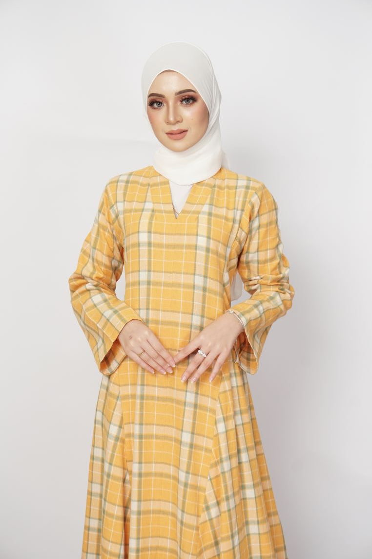 Evie Jubah Kebarung Modern - Orange