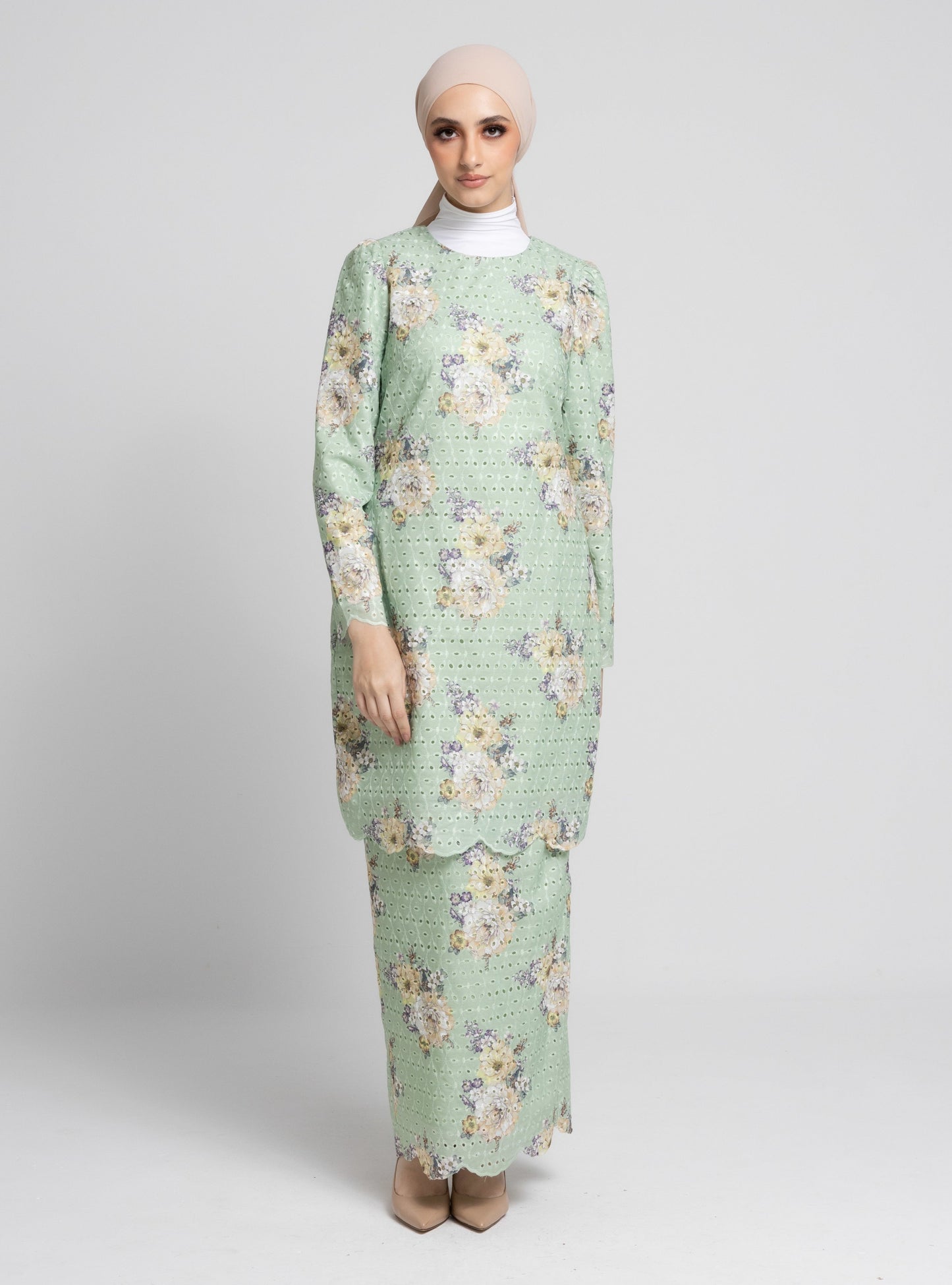 Zelia Baju Kurung Modern - Olive Green