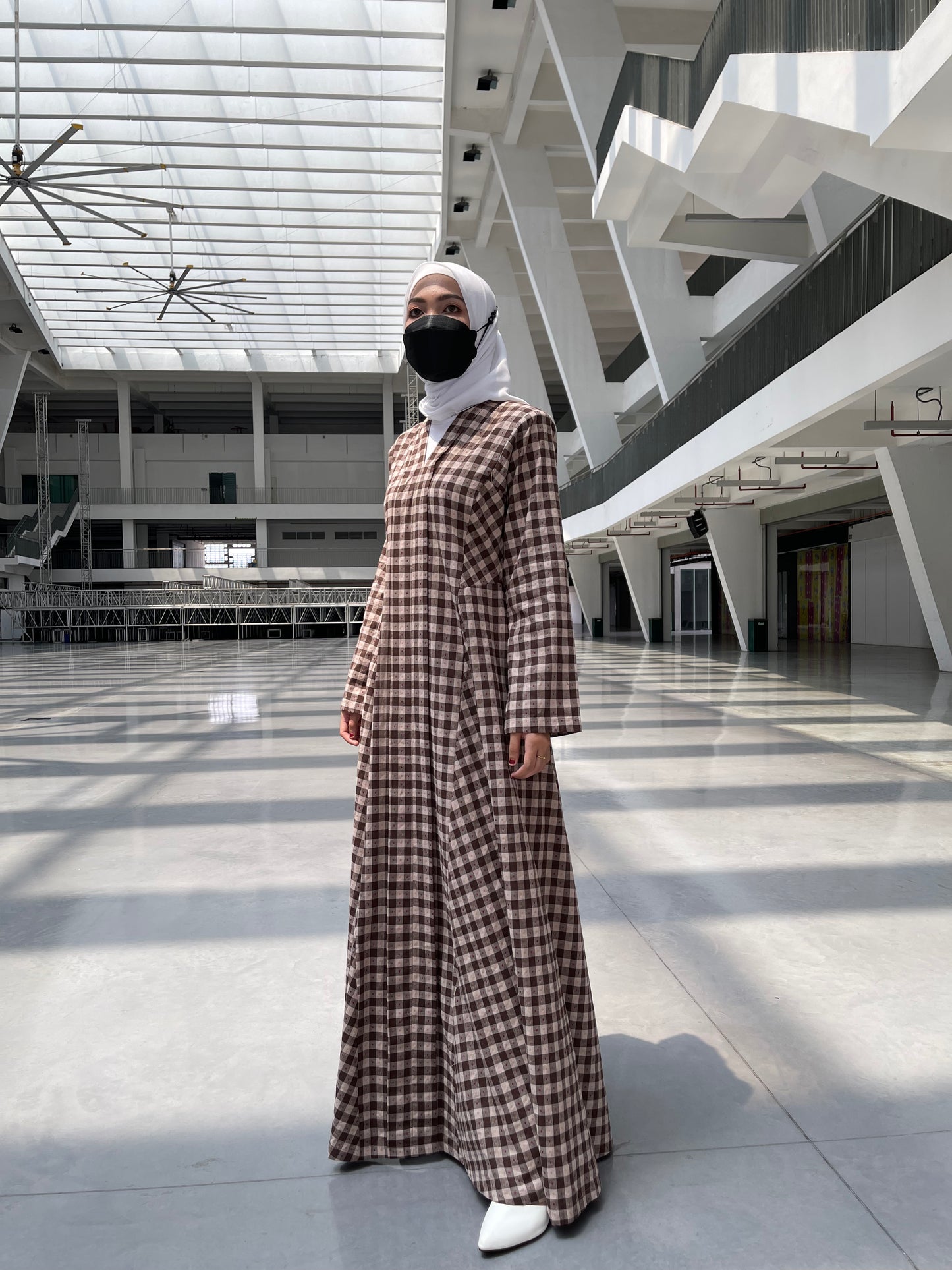 Asqa Jubah Kebarung Modern - Brown