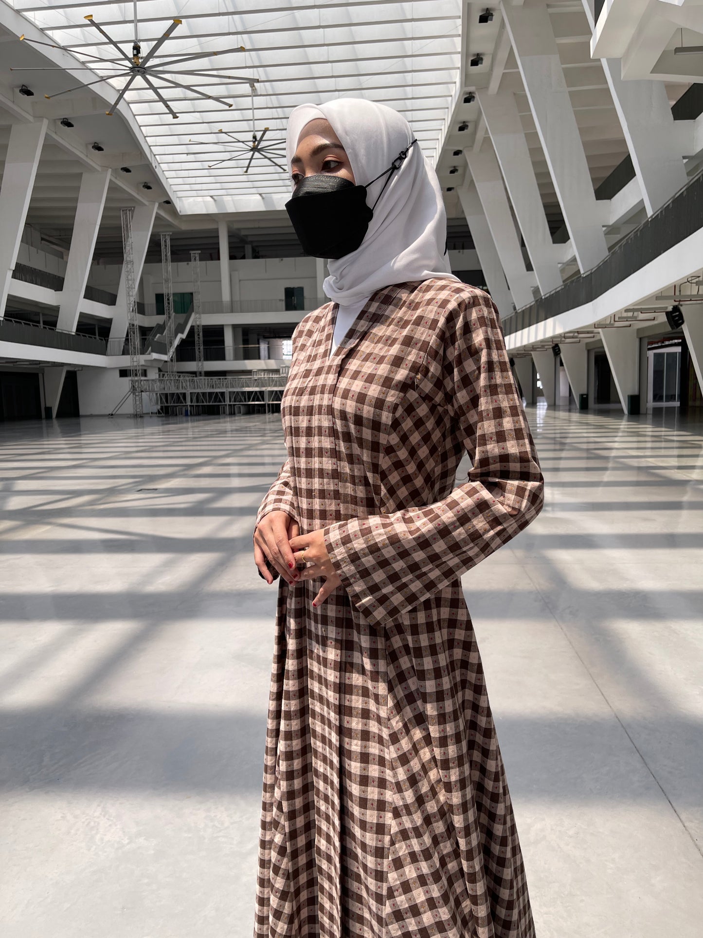 Asqa Jubah Kebarung Modern - Brown