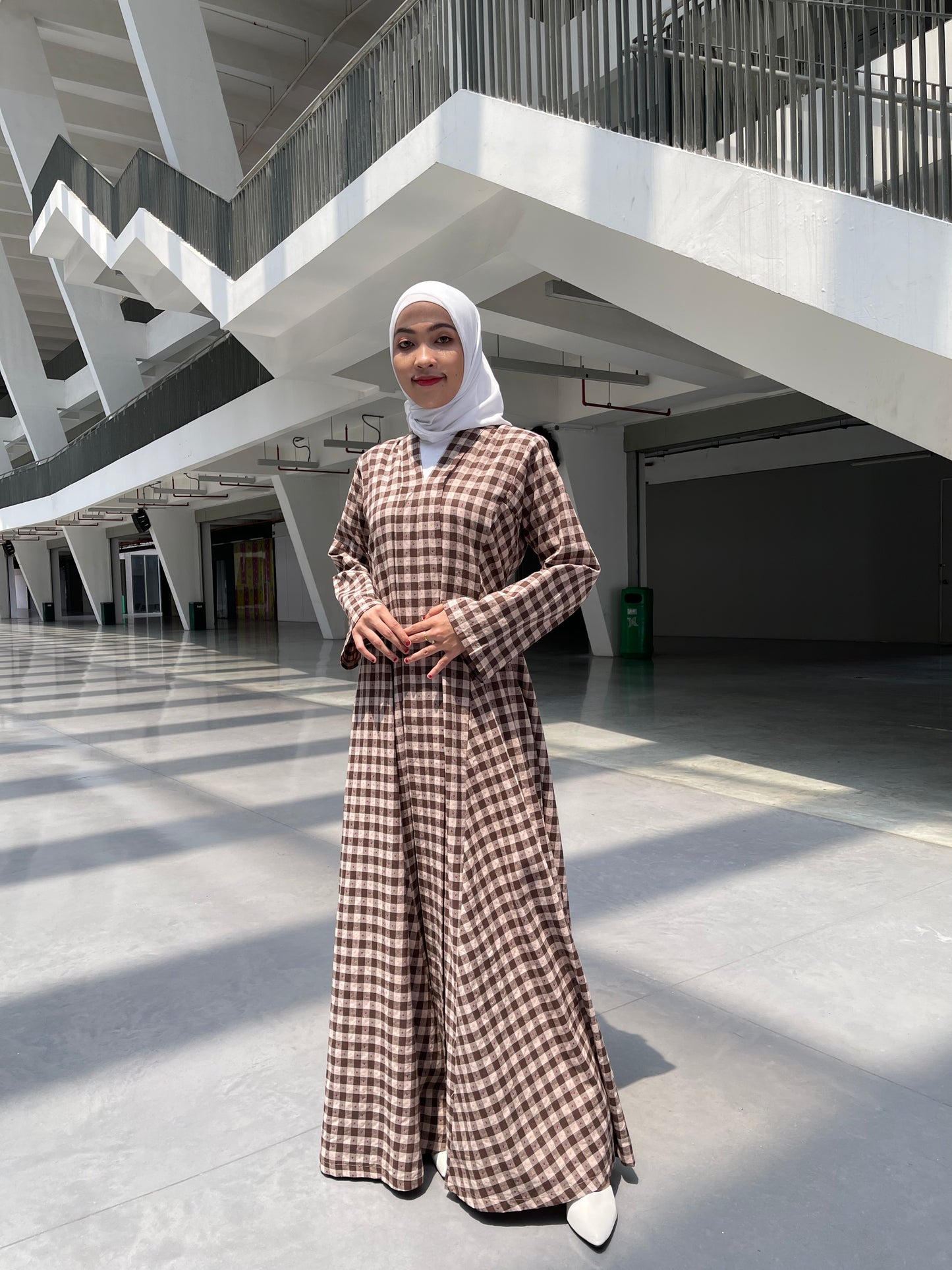 Asqa Jubah Kebarung Modern - Brown