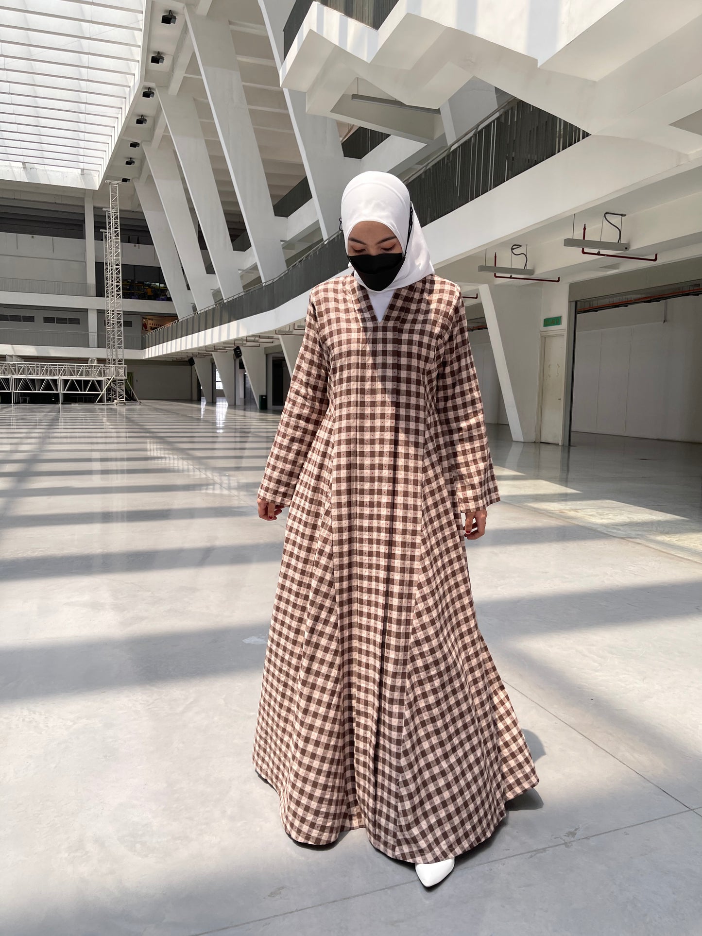 Asqa Jubah Kebarung Modern - Brown